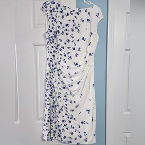 CHAPS Floral Ruched Cocktail Dress L